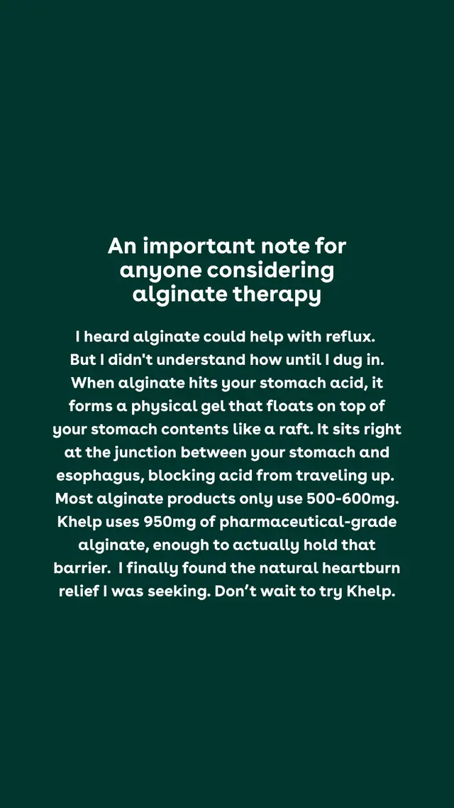 Ad for Khelp®: All-natural reflux solution