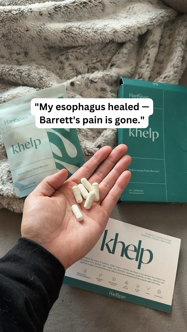 Ad for Khelp®: All-natural reflux solution