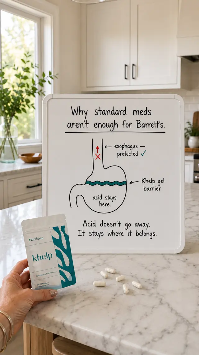 Ad for Khelp®: All-natural reflux solution