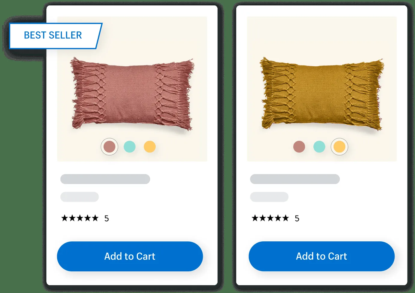An interface showing two pillows for sale on Walmart Marketplace.