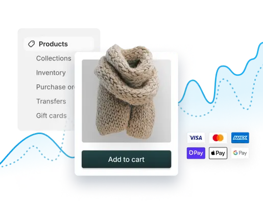 An excerpt from the navigation bar in the PlatformDTC admin showing Products, Collections, Inventory, Purchase orders, Transfers, and Gift cards.