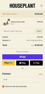 The checkout screen showing three different express checkout options: Shop Pay, PayPal, and GPay.