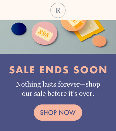 An email template with the text Sale Ends Soon and a button that reads Shop Now. Gift cards are also displayed above the text.