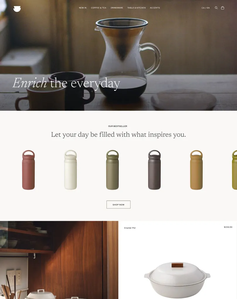 Preview of Vessel, a Horizon theme with natural, understated beauty, perfect for showcasing home decor and kitchen products with a modern aesthetic and neutral tones.