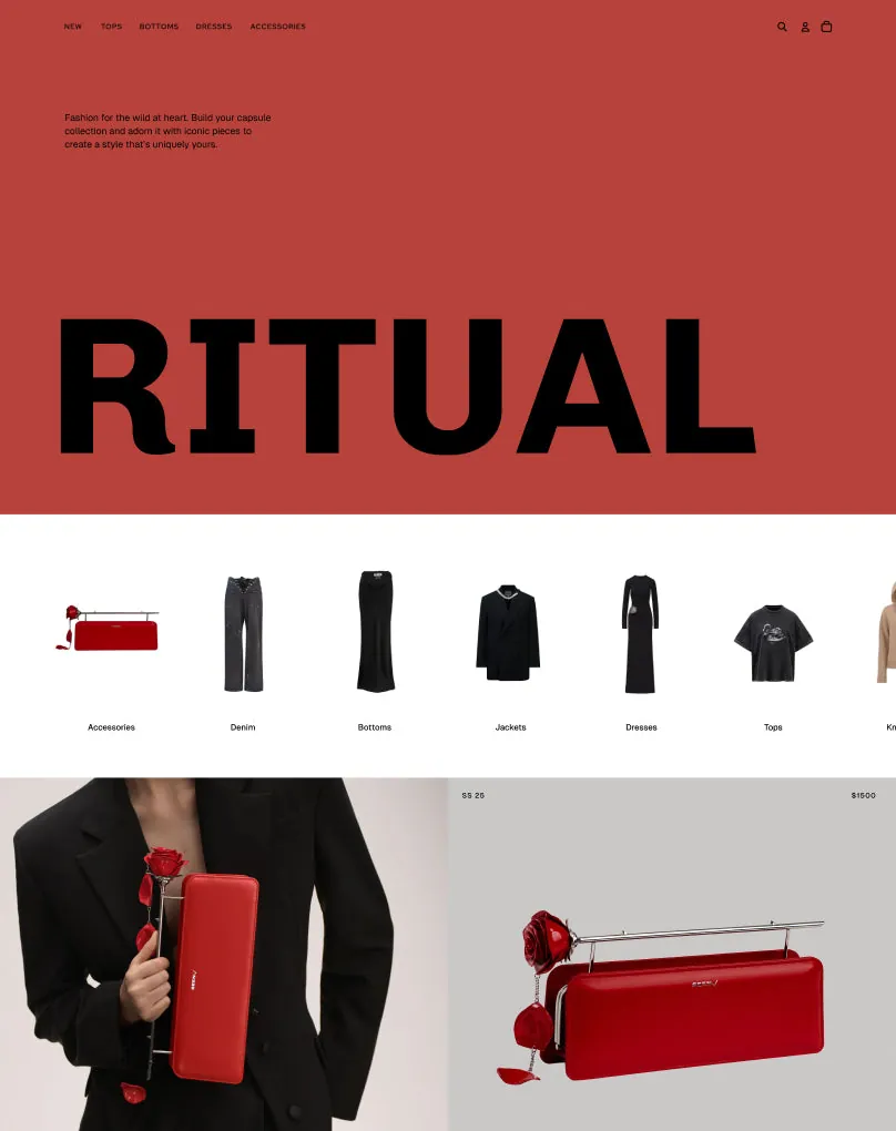 Preview of Ritual, a Horizon theme with luxurious, fashion-forward design elements that make every interaction feel exclusive and refined.