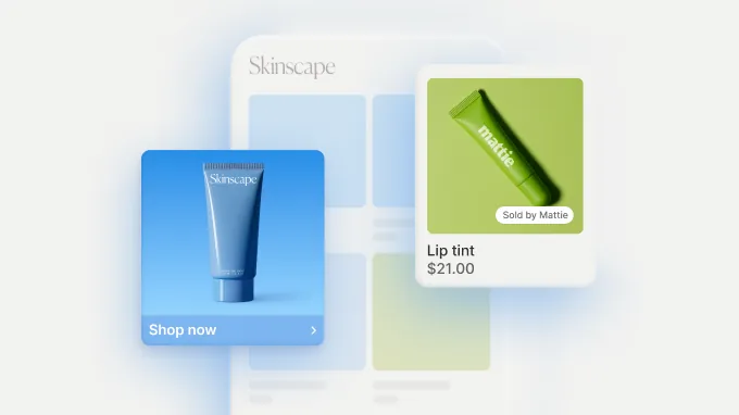 The image shows products abstracted from a merchants’ online store.