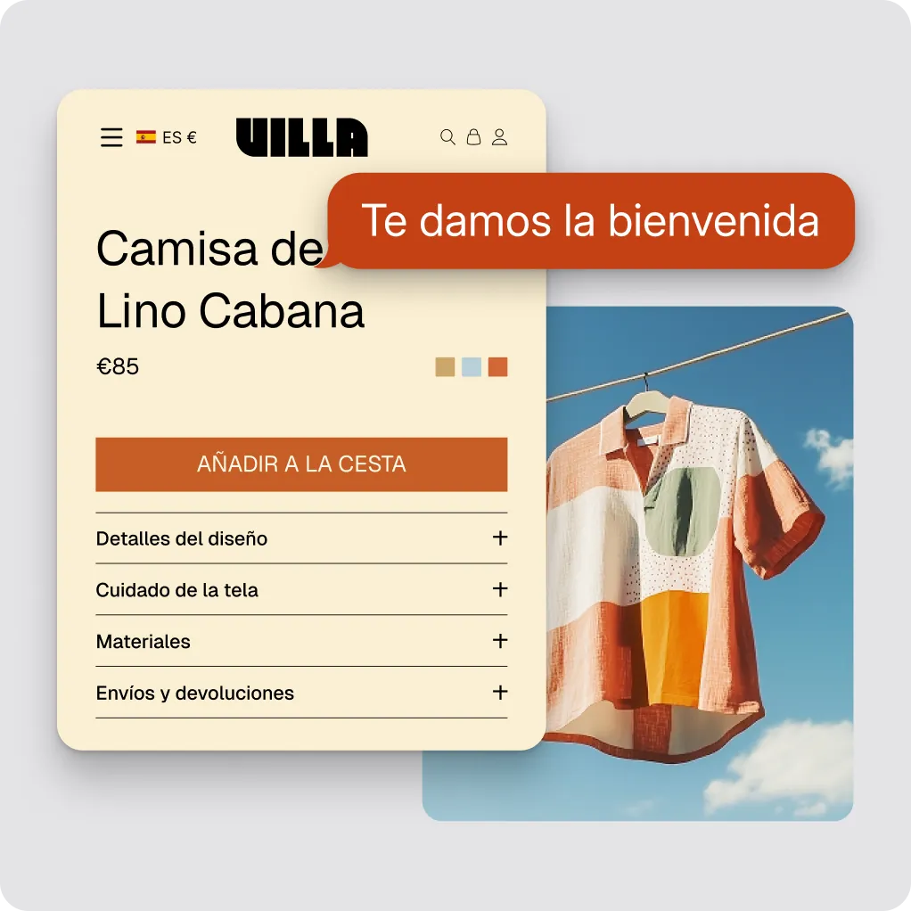 Interactive animation of a website transforming into multiple geographies languages.