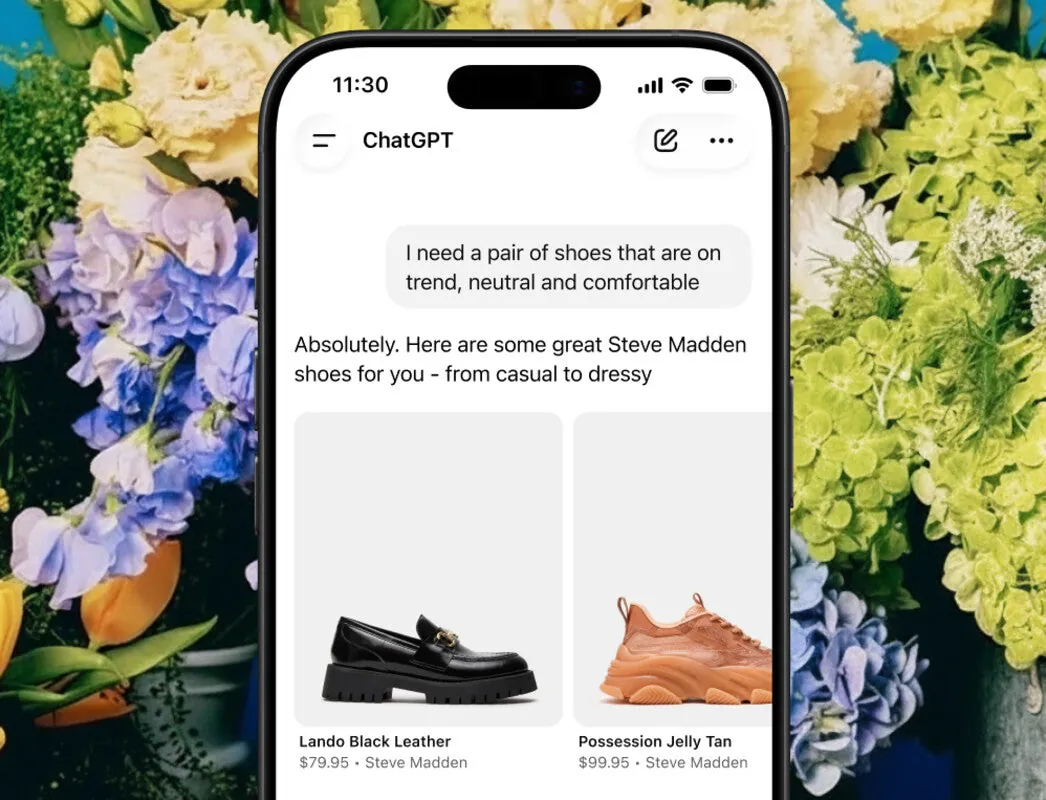 Image of Steve Madden website selling shoes and accessories