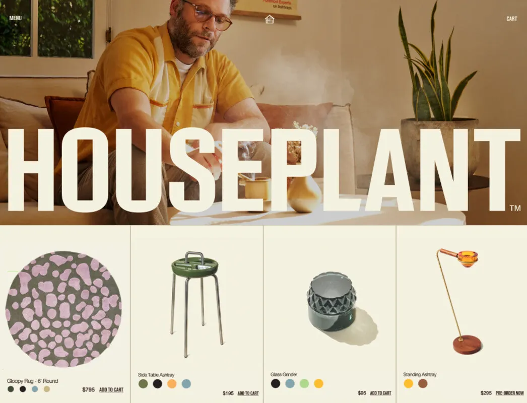 Image of Houseplant website selling home goods