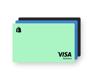 Animation of a stack of three VISA credit cards expanding.