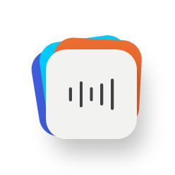 Stacked app icons, with the top one being an animation of soundwaves moving.