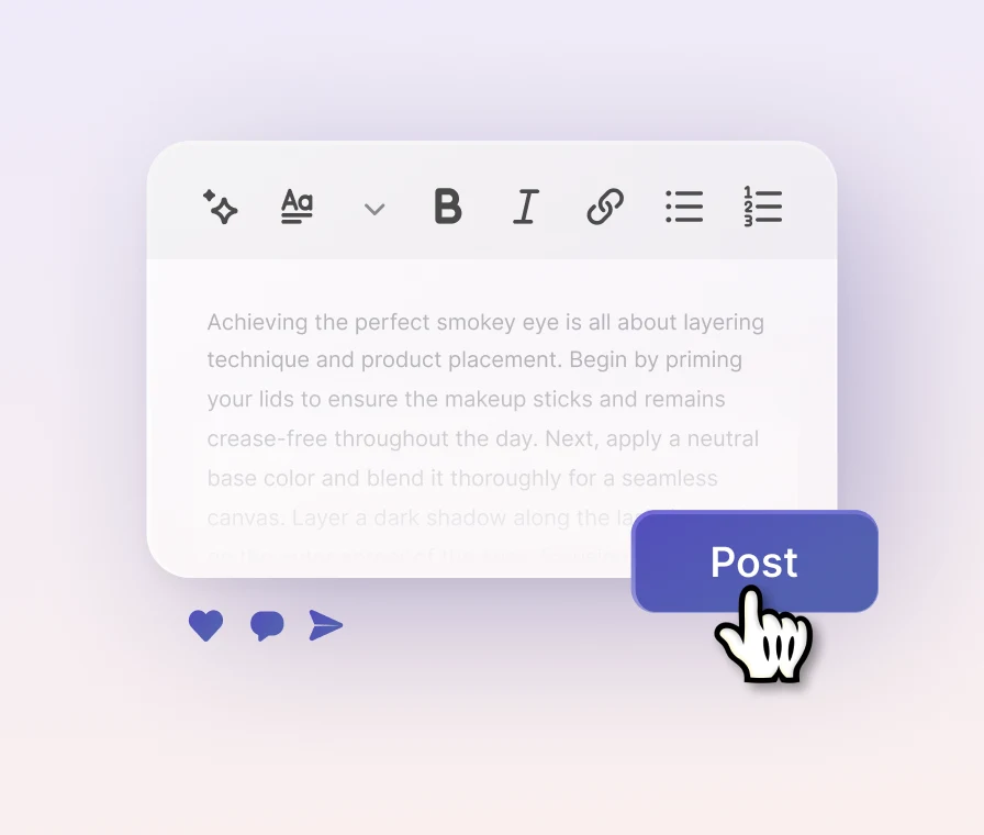Blog post editor UI